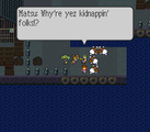 Matsu interrogates the Crusaders (SFC)